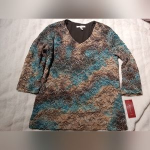 M Collection textured blouse